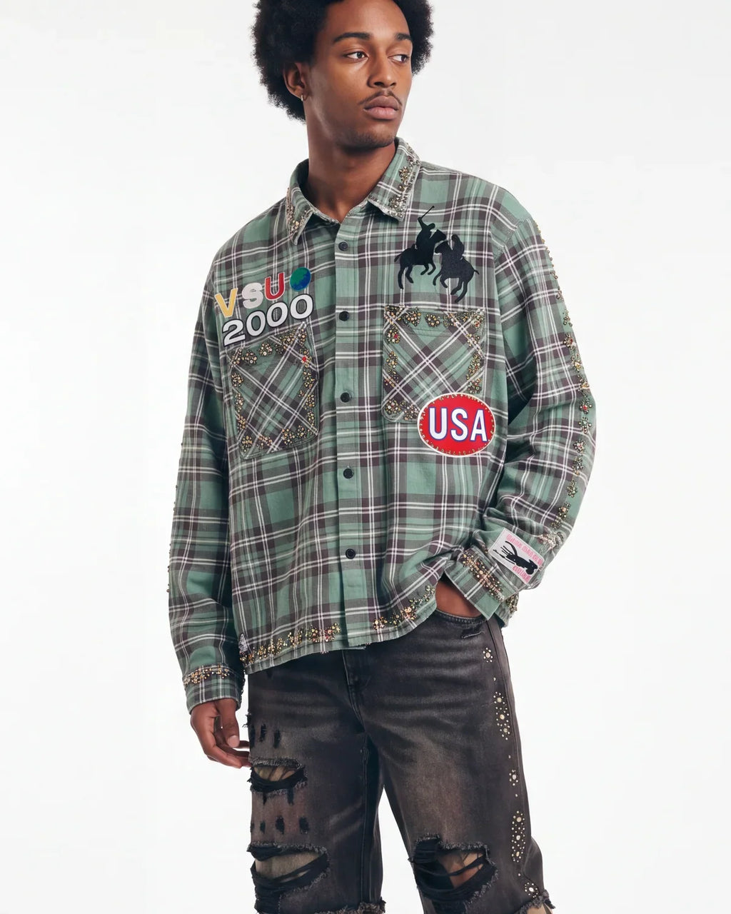 Vale Forever Jade Flannel Green