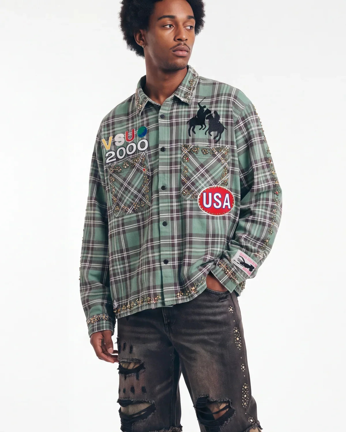 Vale Forever Jade Flannel Green