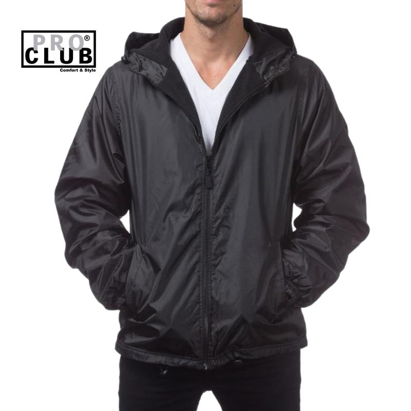 Pro Club Men's Fleece Lined Windbreaker Jacket