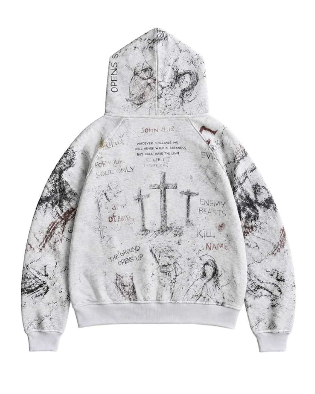 Righteous Fear No Evil Hoodie Grey