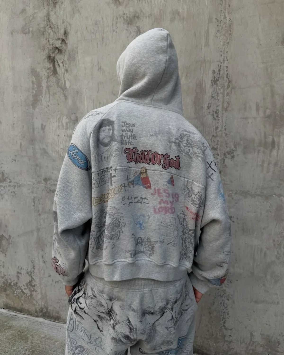 Righteous Jesus My Lord Zip Up Hoodie Grey
