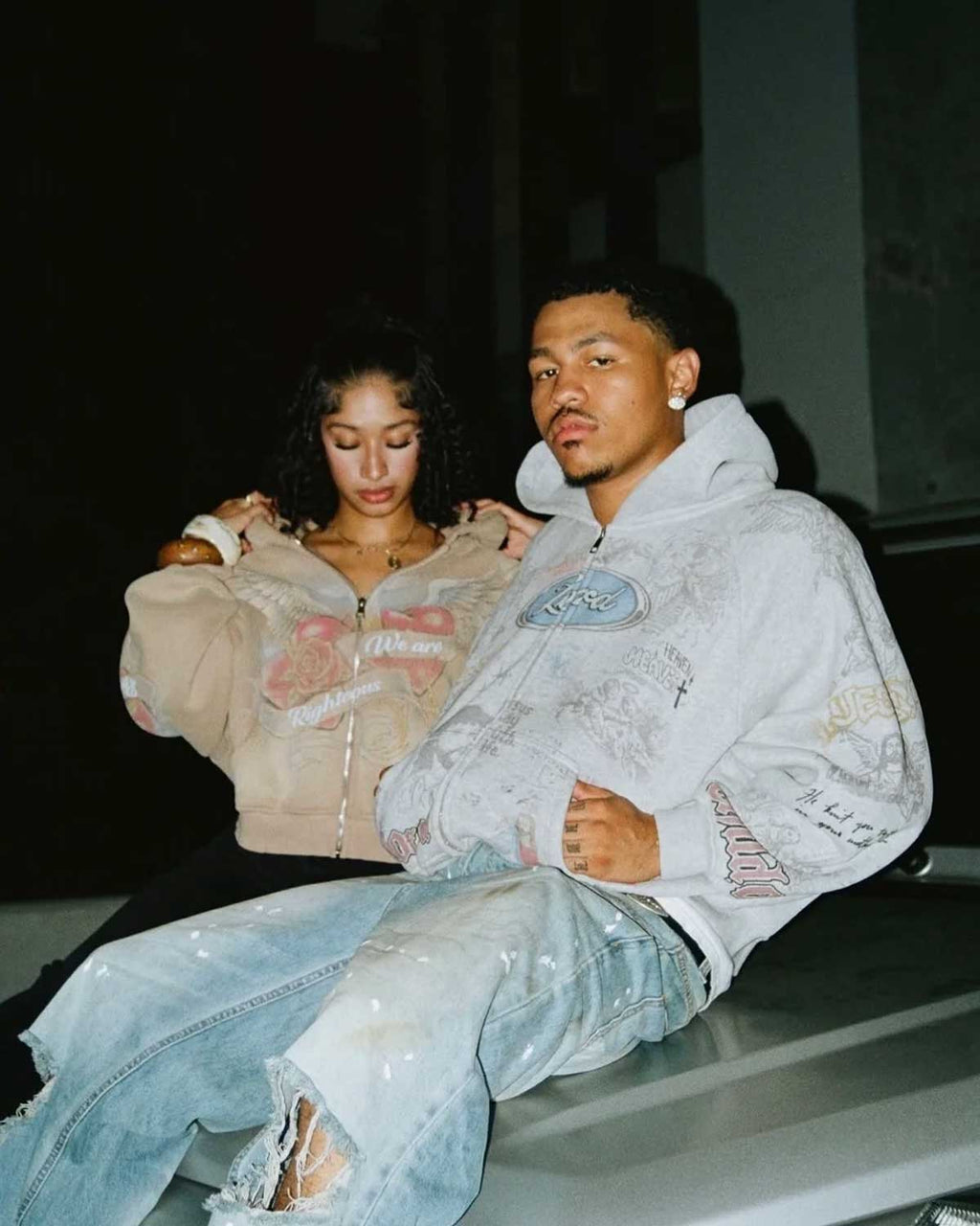 Righteous Jesus My Lord Zip Up Hoodie Grey