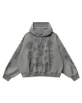 Righteous Mother of Mercy Zip Up Hoodie Dark Grey