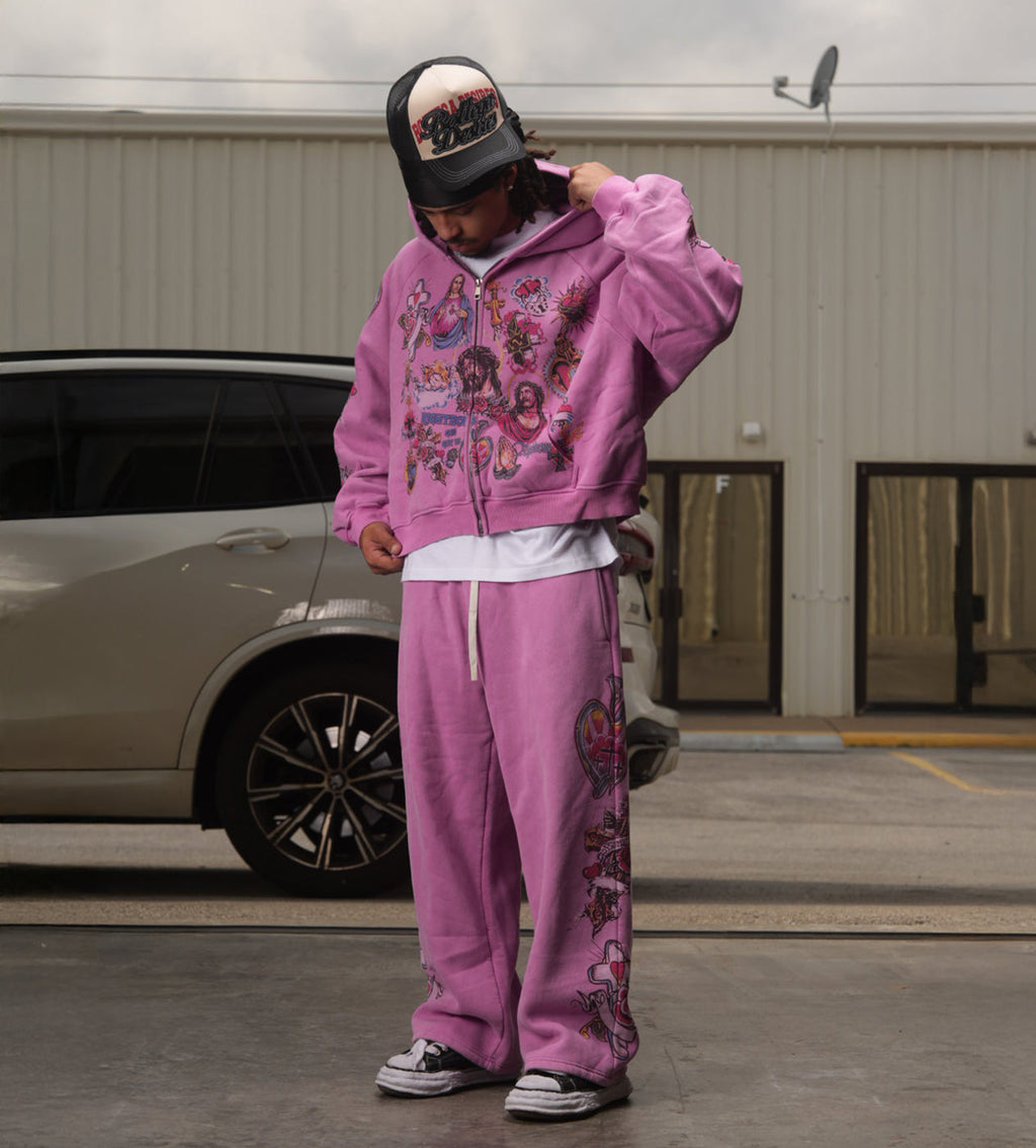 Righteous Risen King Zip Up Hoodie Purple