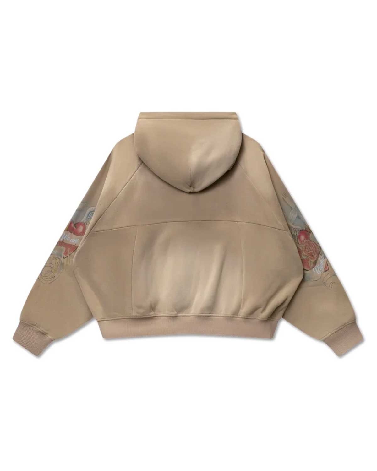 Righteous Sacred Heart Zip Up Hoodie Brown
