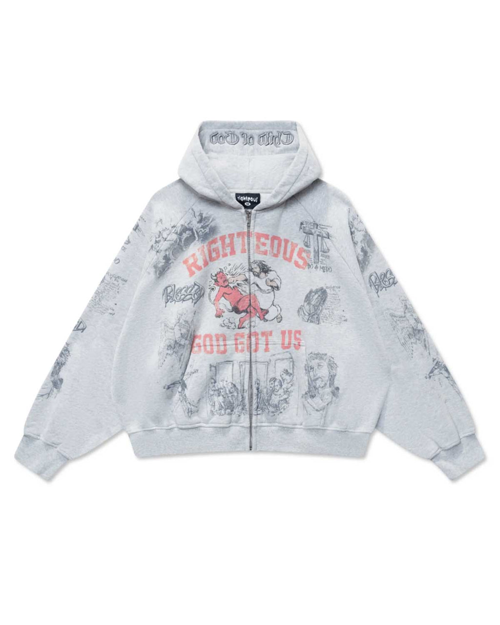 Righteous University Zip Up Grey