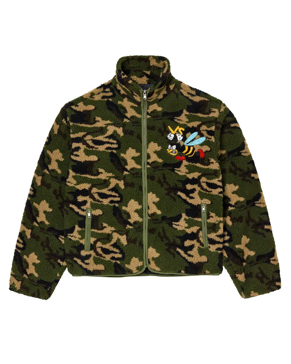 Vale Forever Lenny Fleece Zip Up Jacket Camo Green