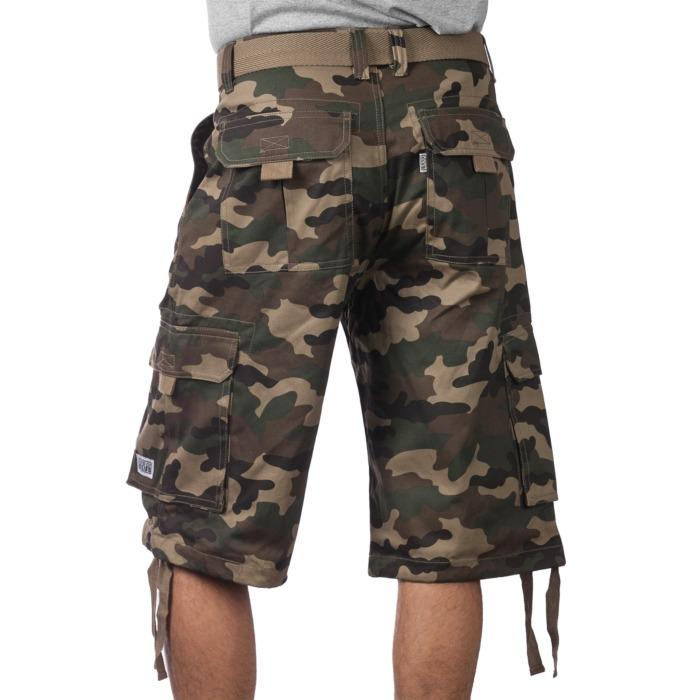Pro Club Men's Cotton Twill Cargo Shorts With Belt